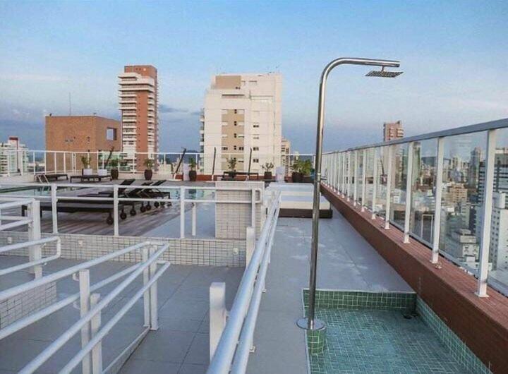 Lazer Completo Com Piscina E Sauna No Gonzaga Santos Kültér fotó