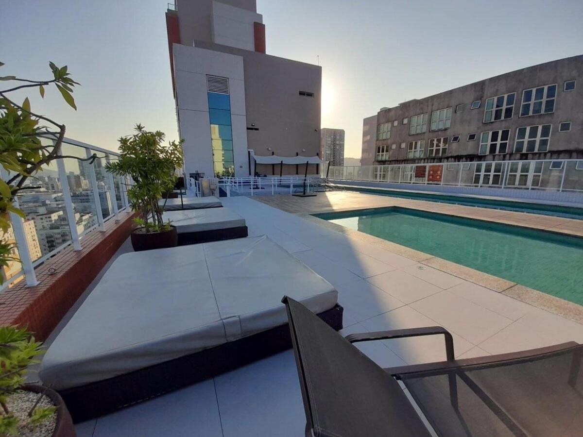 Lazer Completo Com Piscina E Sauna No Gonzaga Santos Kültér fotó